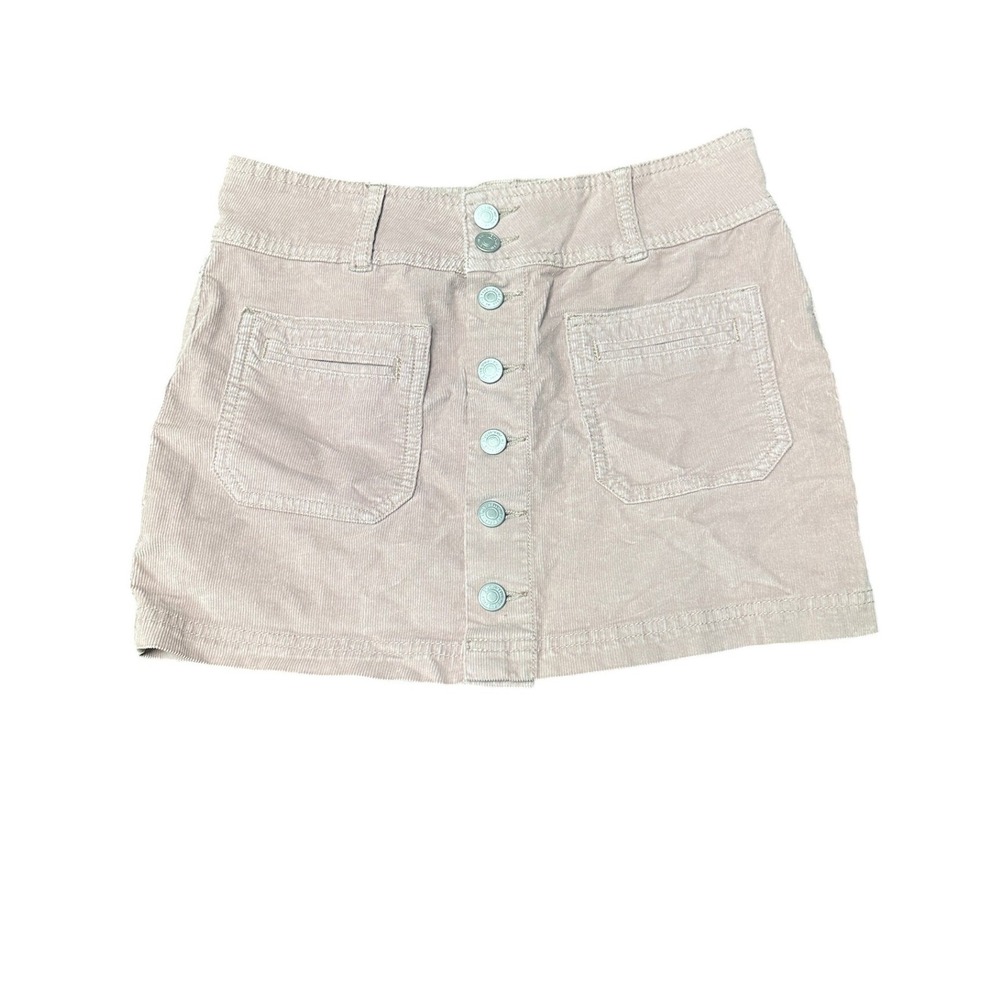 Free People We The Free‎ Pink Corduroy Button Front Mini Skirt Size 26 Long
